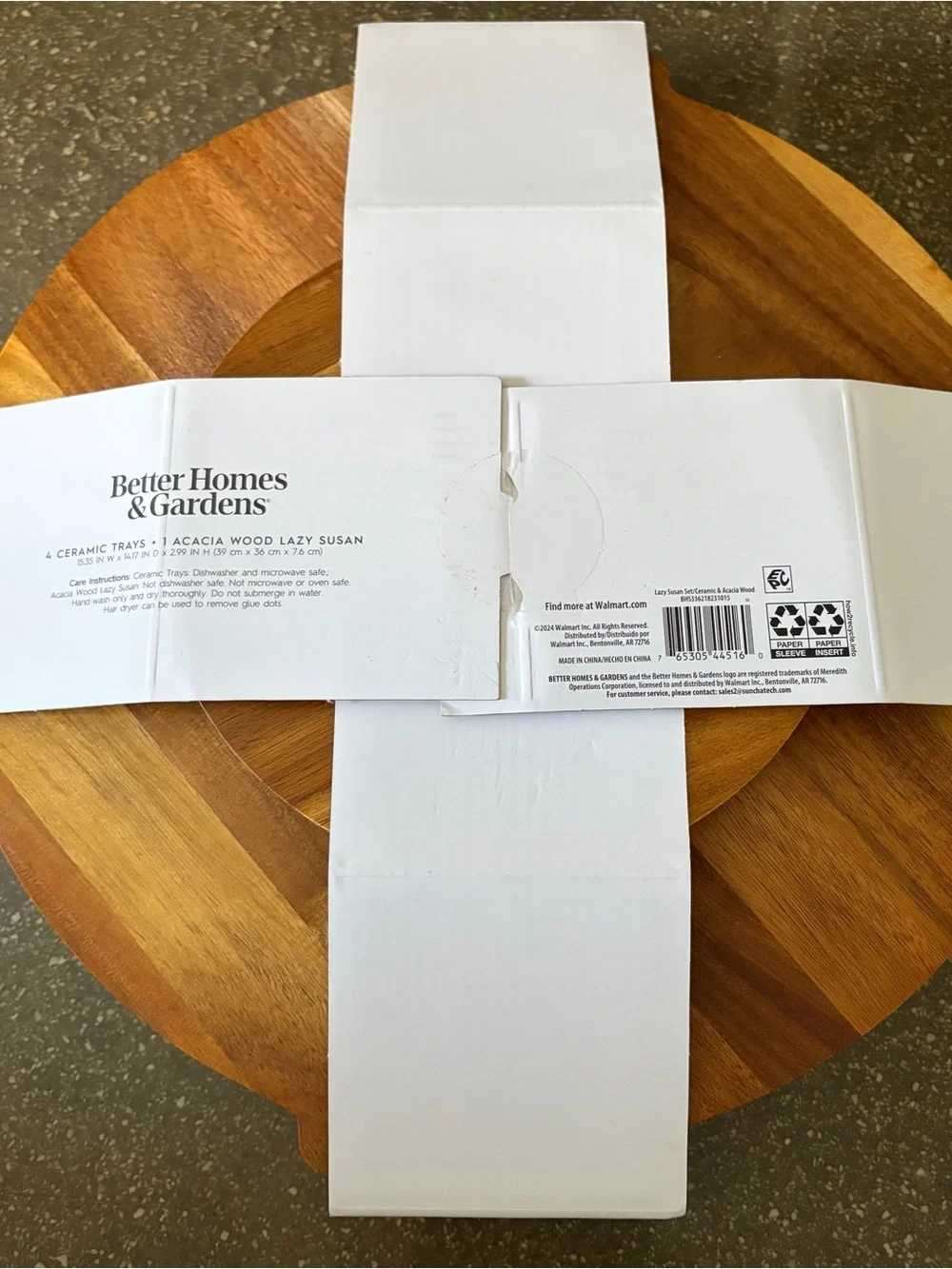 NEW Better Homes & Gardens Lazy Susan Set - White and Wood